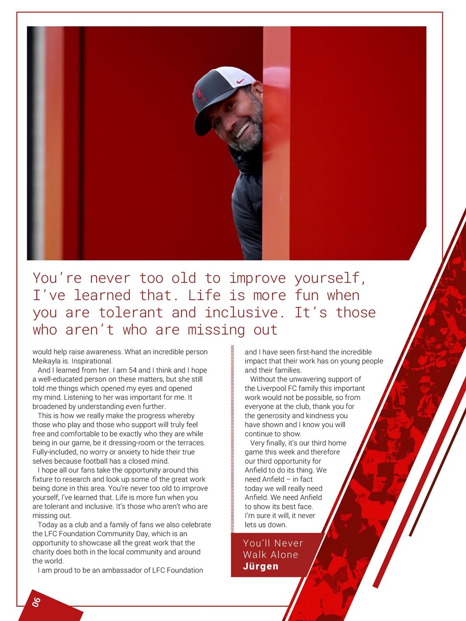 Liverpool FC Programmes Preview Pages