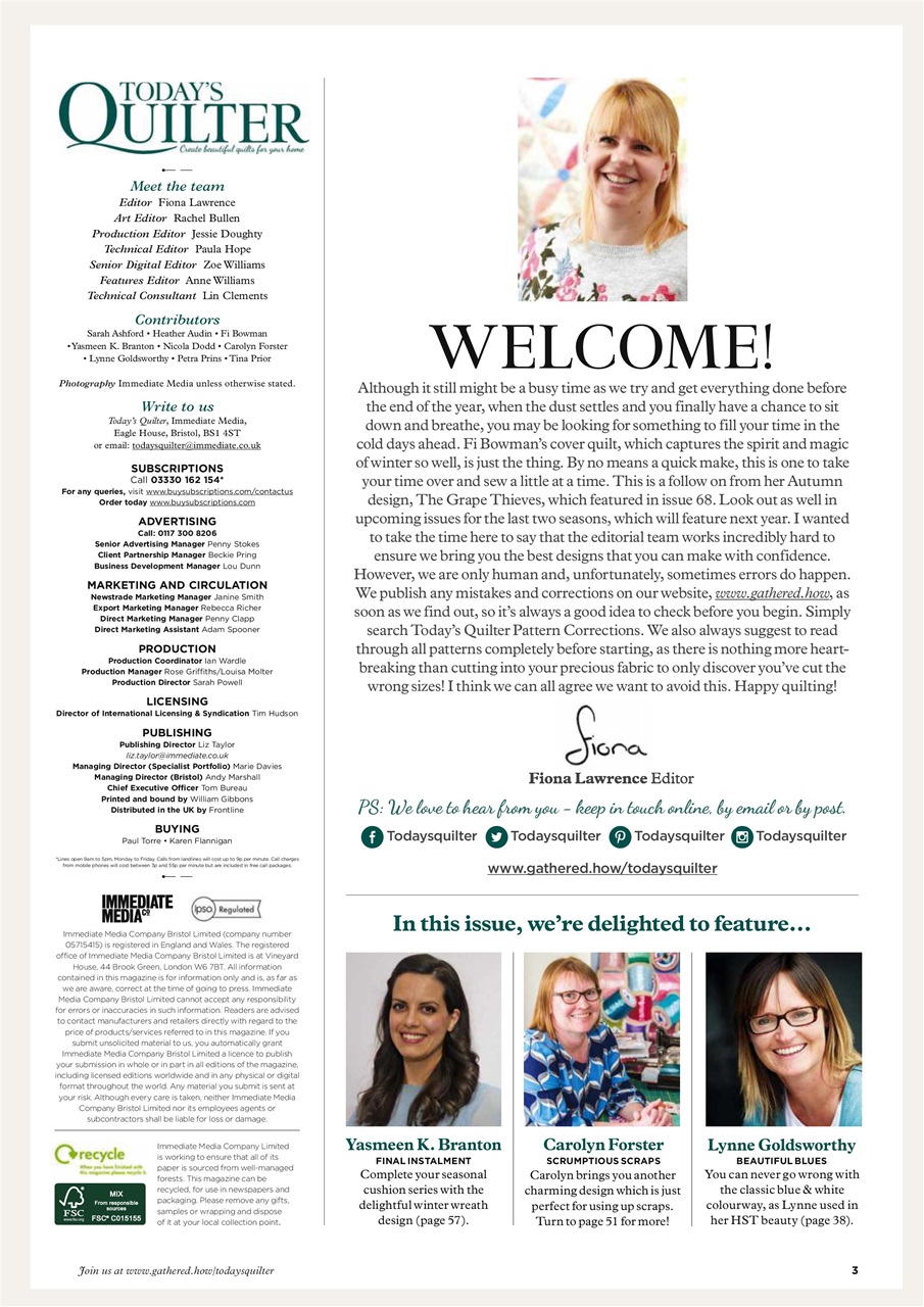 Today’s Quilter Preview Pages