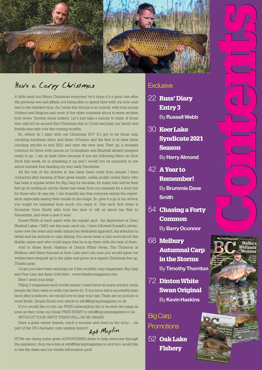 Big Carp Magazine Preview Pages