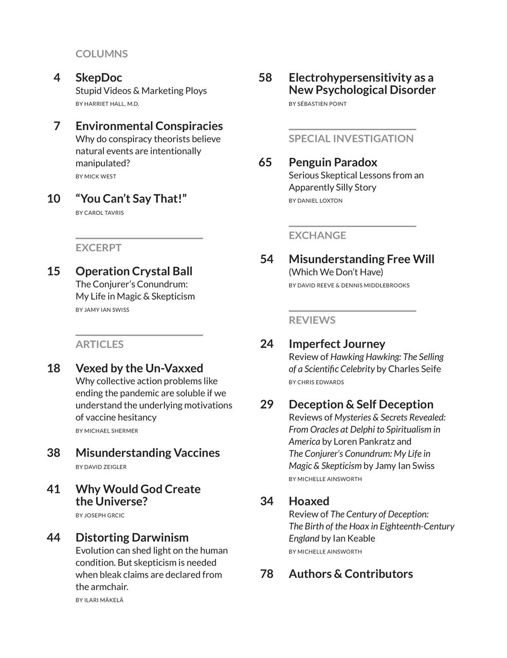 Skeptic Preview Pages