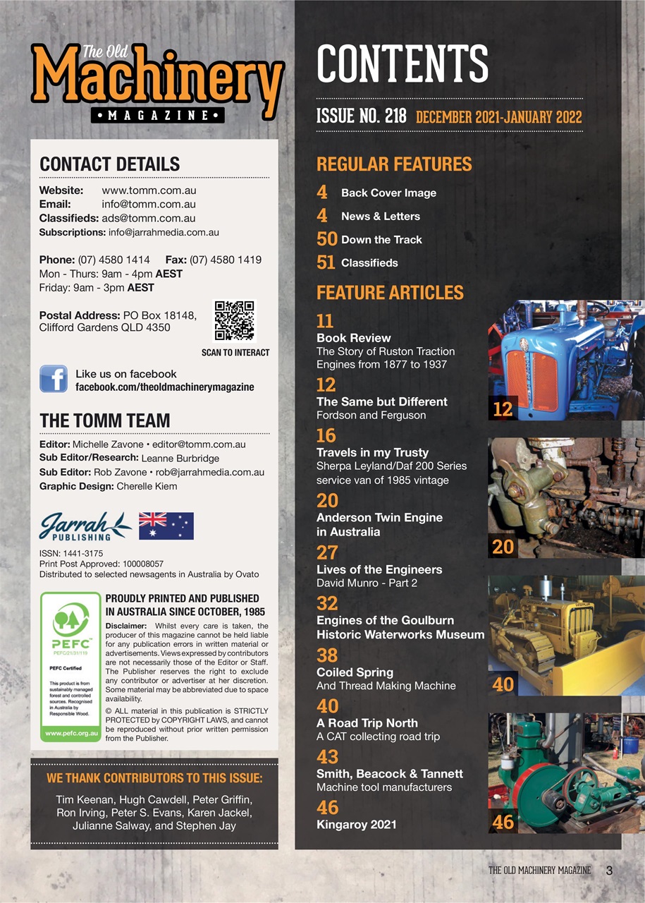 The Old Machinery Magazine Preview Pages