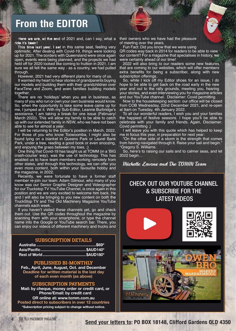The Old Machinery Magazine Preview Pages
