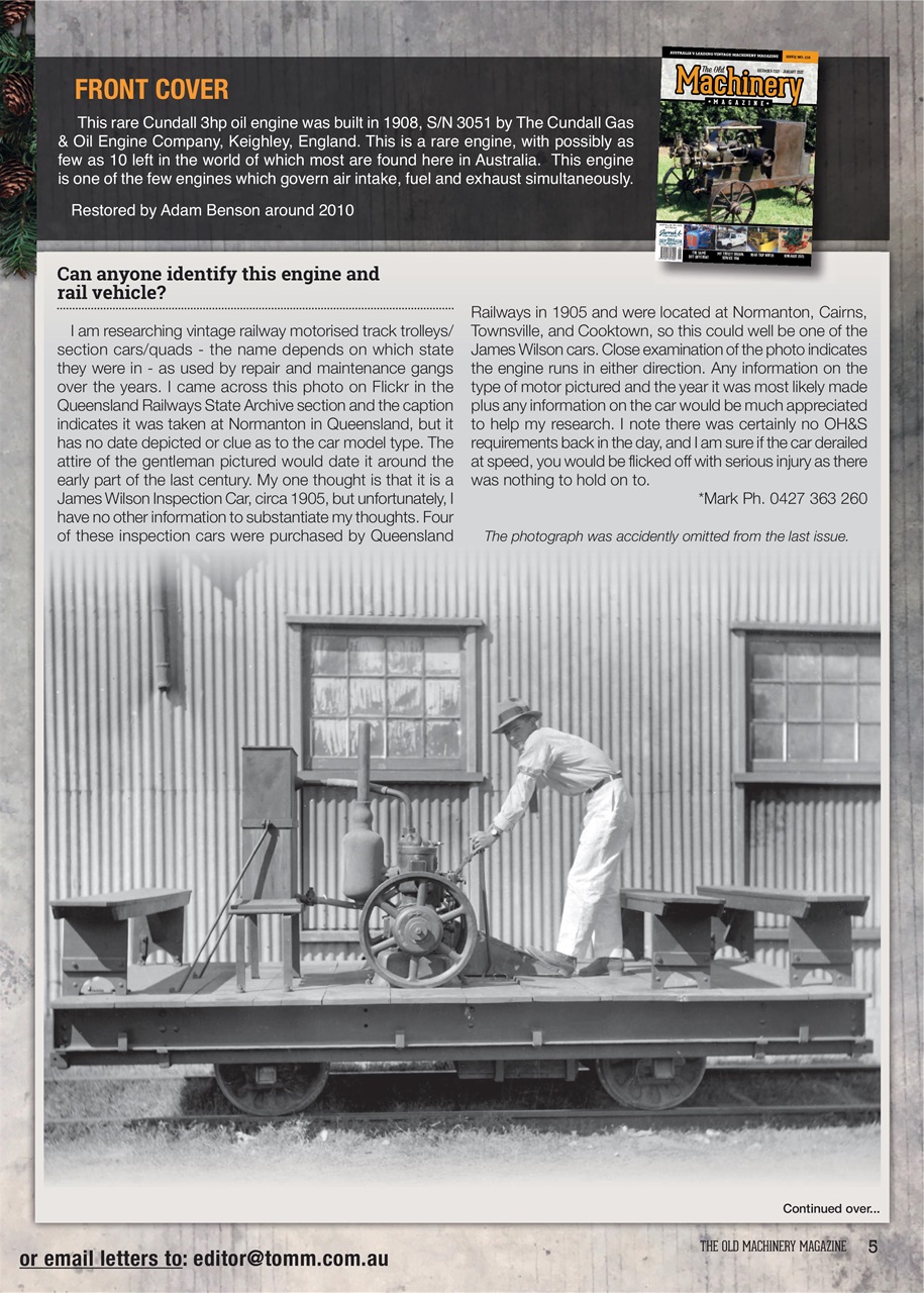 The Old Machinery Magazine Preview Pages