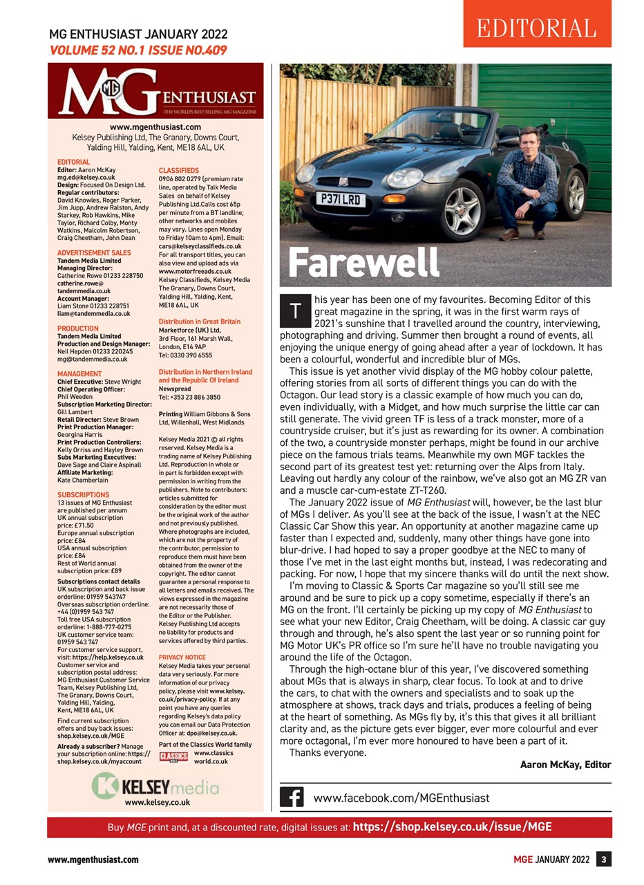 MG Enthusiast Preview Pages