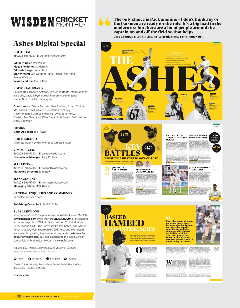 Wisden Cricket Monthly Preview Pages
