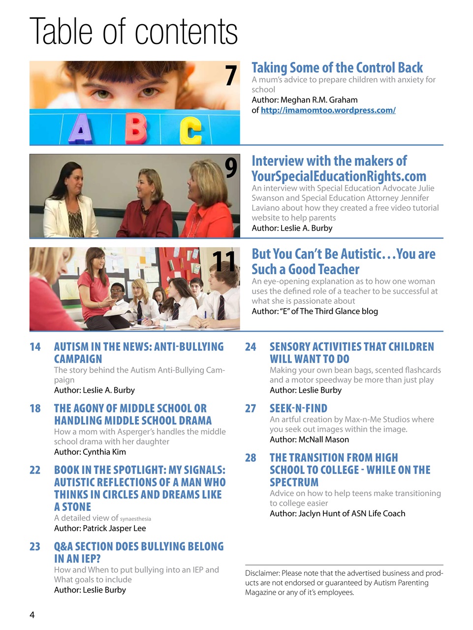 Autism Parenting Preview Pages