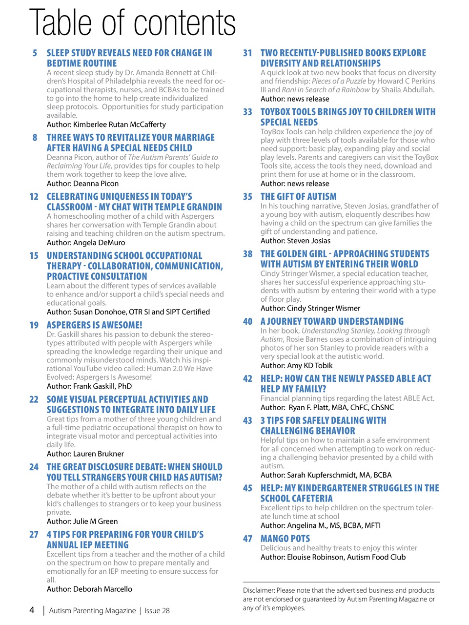 Autism Parenting Preview Pages