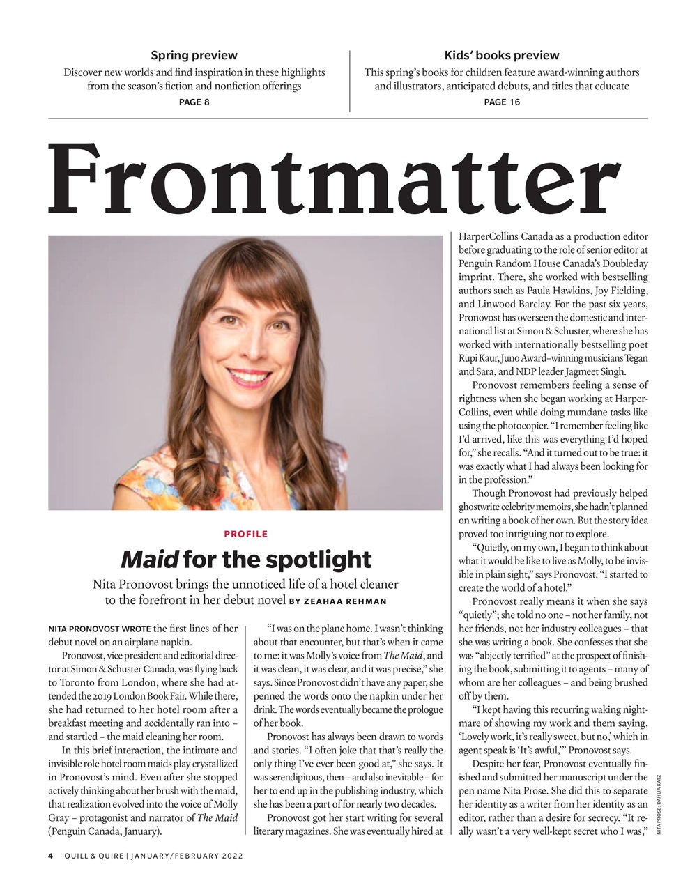 Quill & Quire Preview Pages