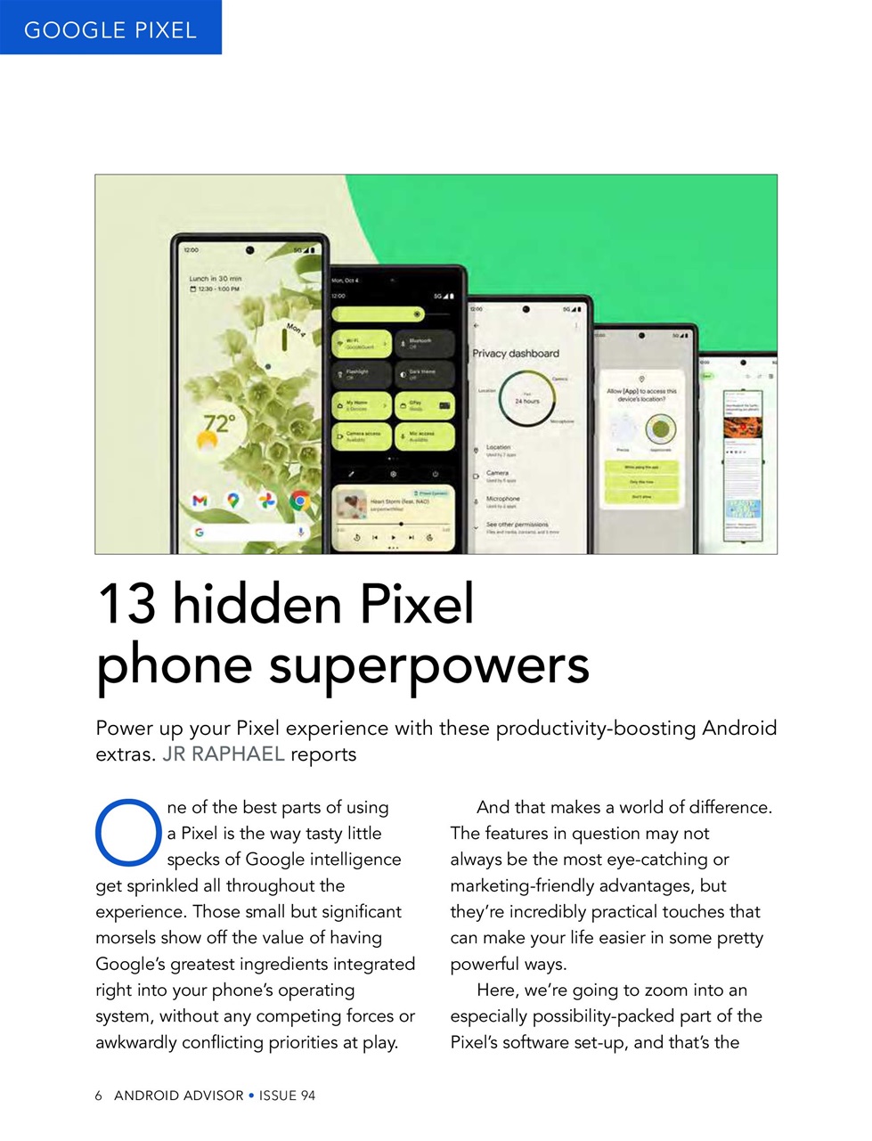 Android Advisor Preview Pages