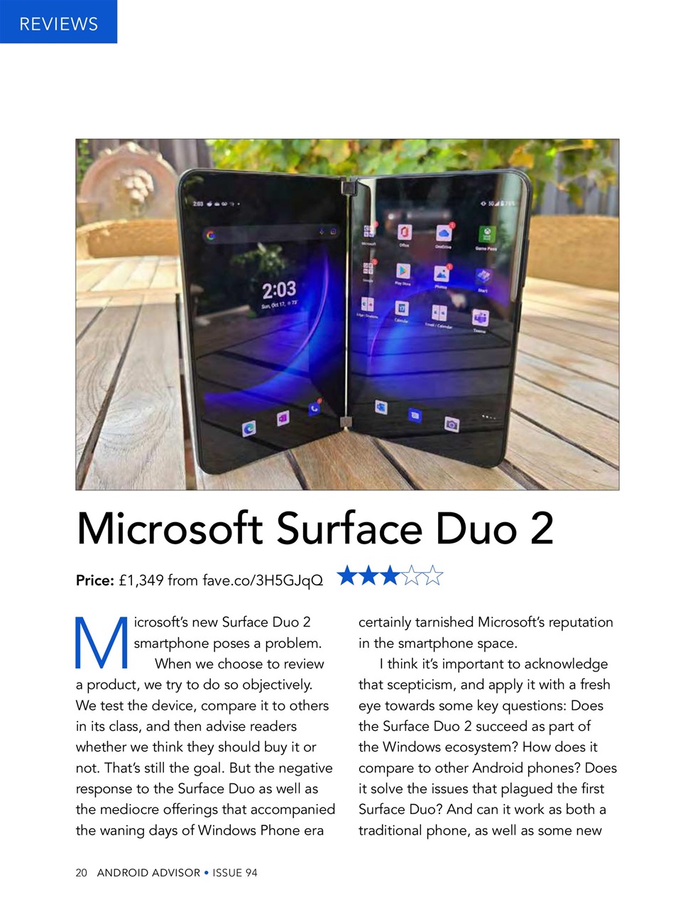 Android Advisor Preview Pages