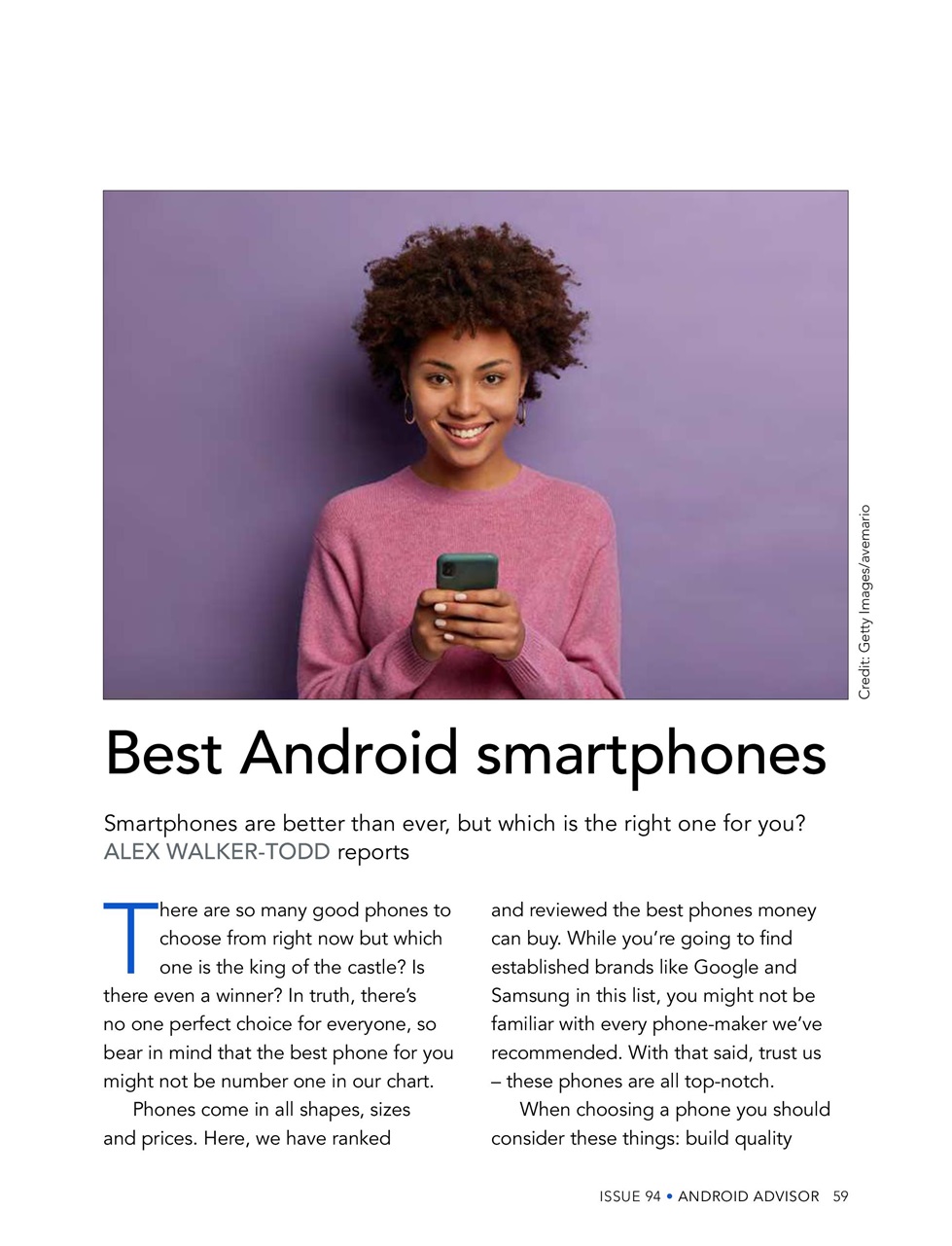 Android Advisor Preview Pages