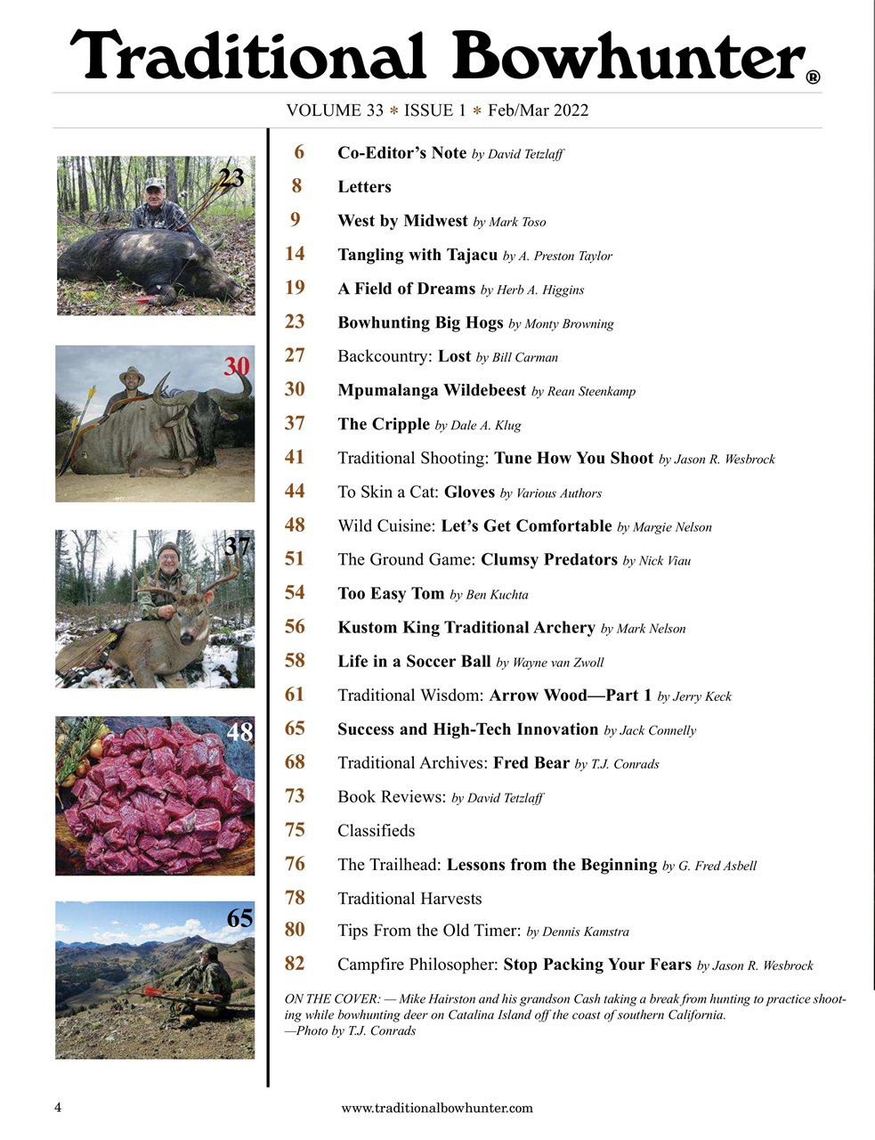 Traditional Bowhunter Magazine Preview Pages