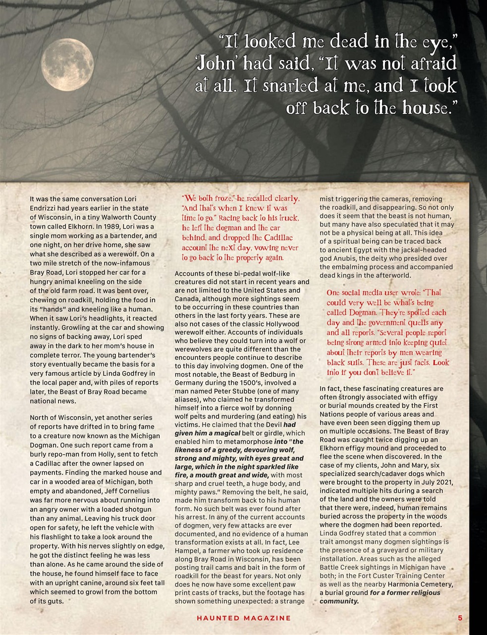 Haunted Magazine Preview Pages
