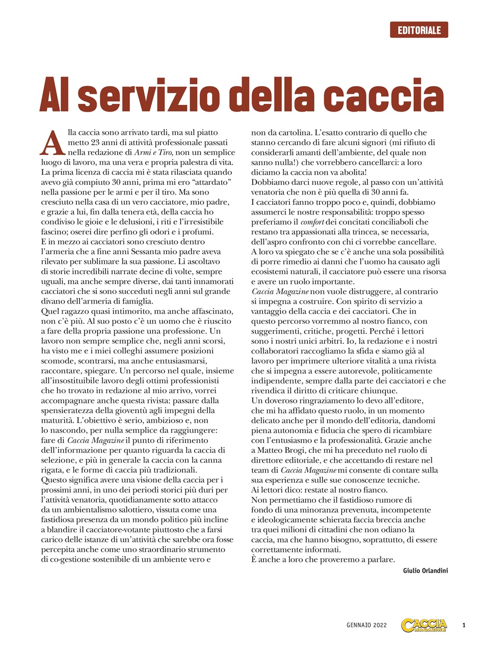 Caccia Magazine Preview Pages