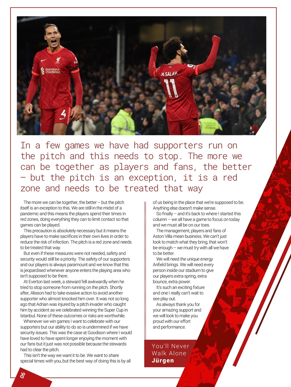 Liverpool FC Programmes Preview Pages