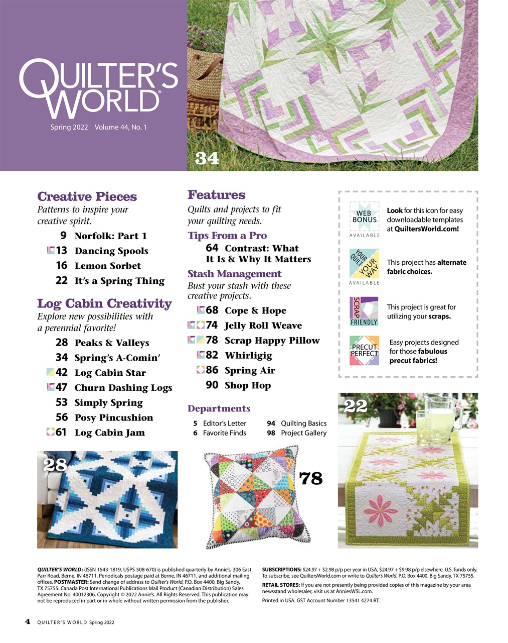 Quilter's World Preview Pages