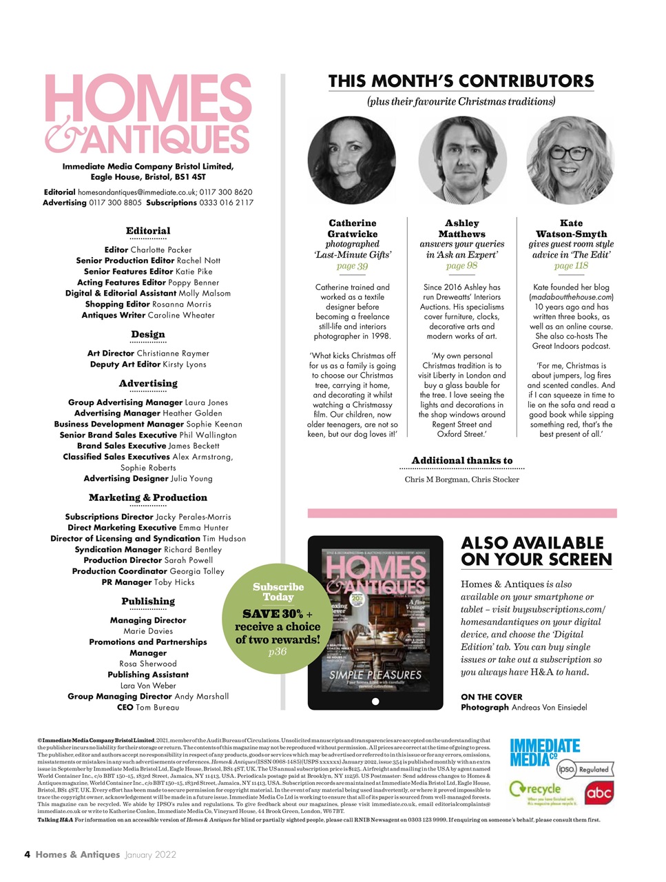 Homes & Antiques Magazine Preview Pages