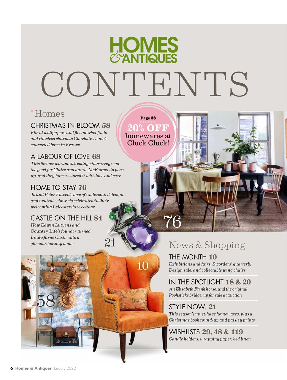 Homes & Antiques Magazine Preview Pages