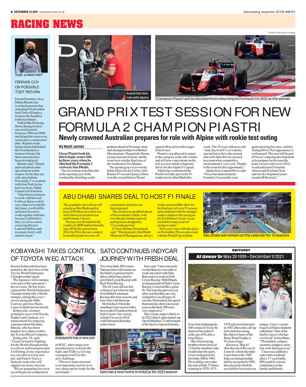Motorsport News Preview Pages