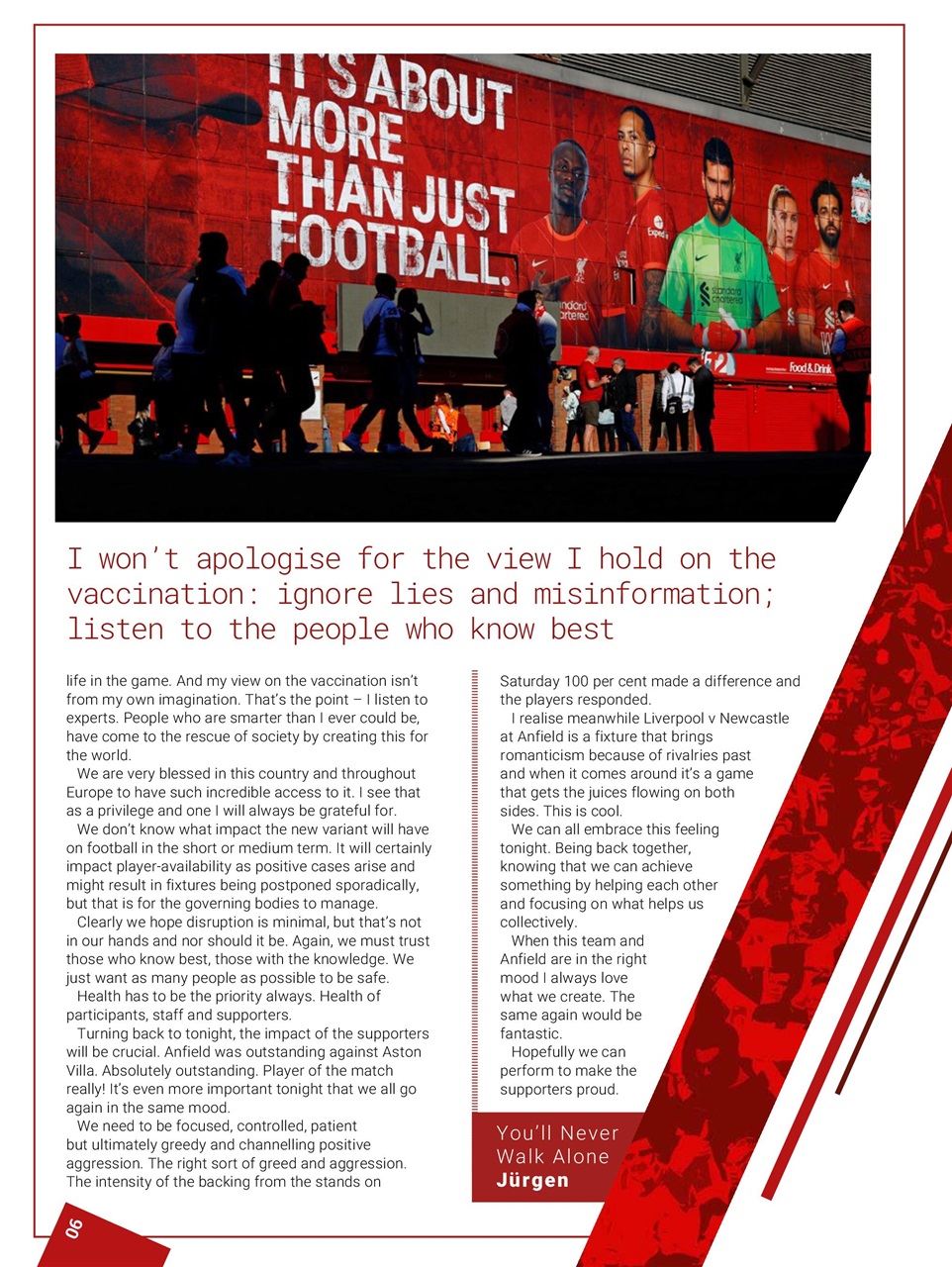 Liverpool FC Programmes Preview Pages