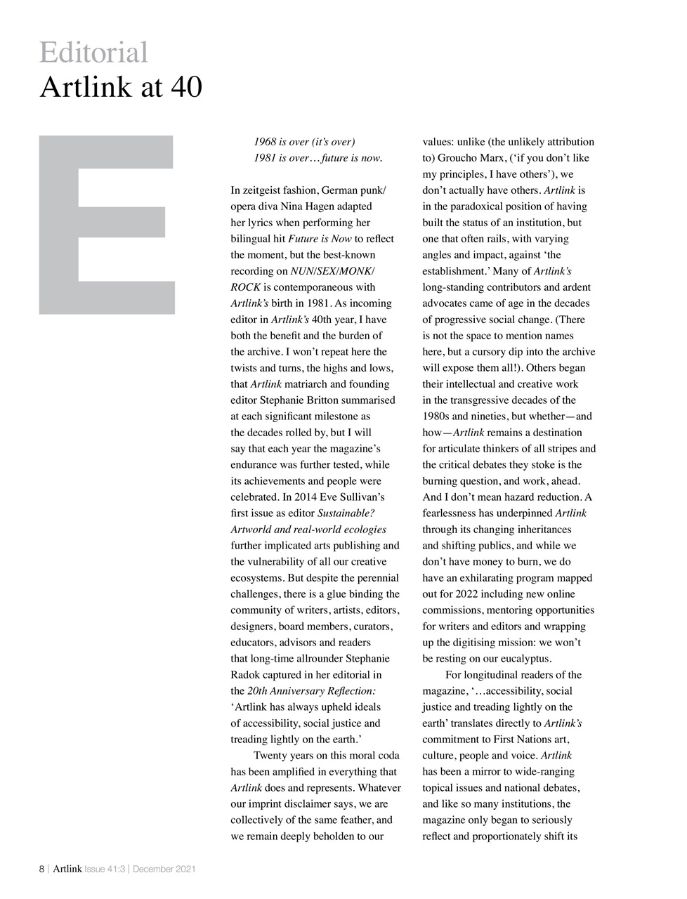 Artlink Magazine Preview Pages