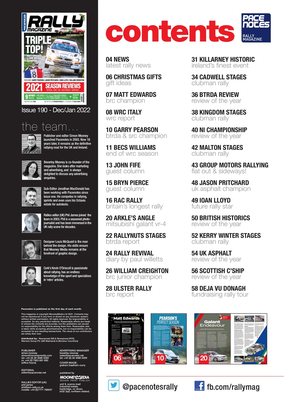 Pacenotes Rally magazine Preview Pages