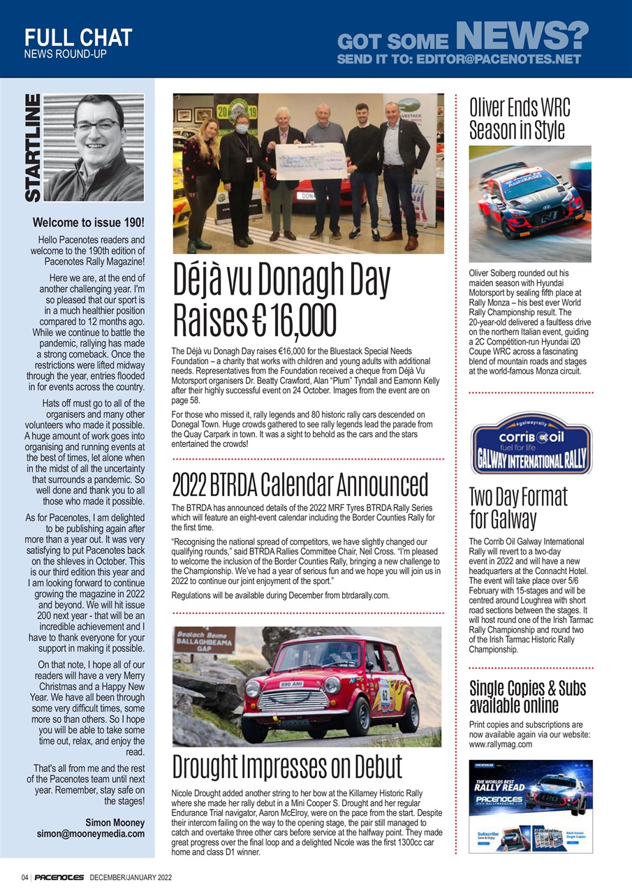 Pacenotes Rally magazine Preview Pages