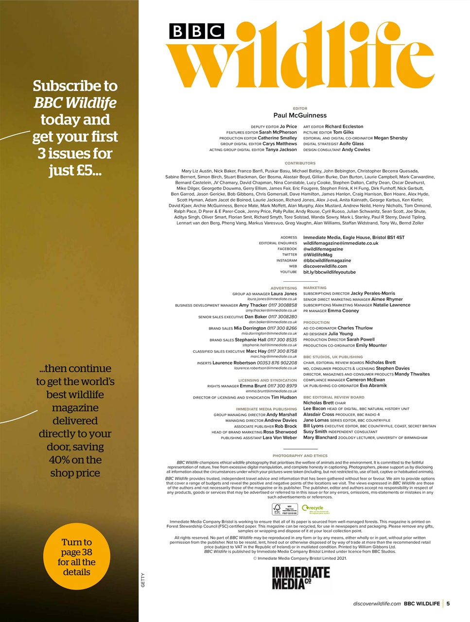 BBC Wildlife Magazine Preview Pages