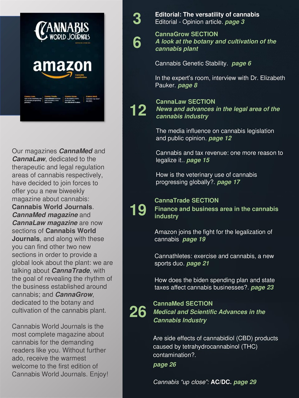 Cannabis World Journals Preview Pages