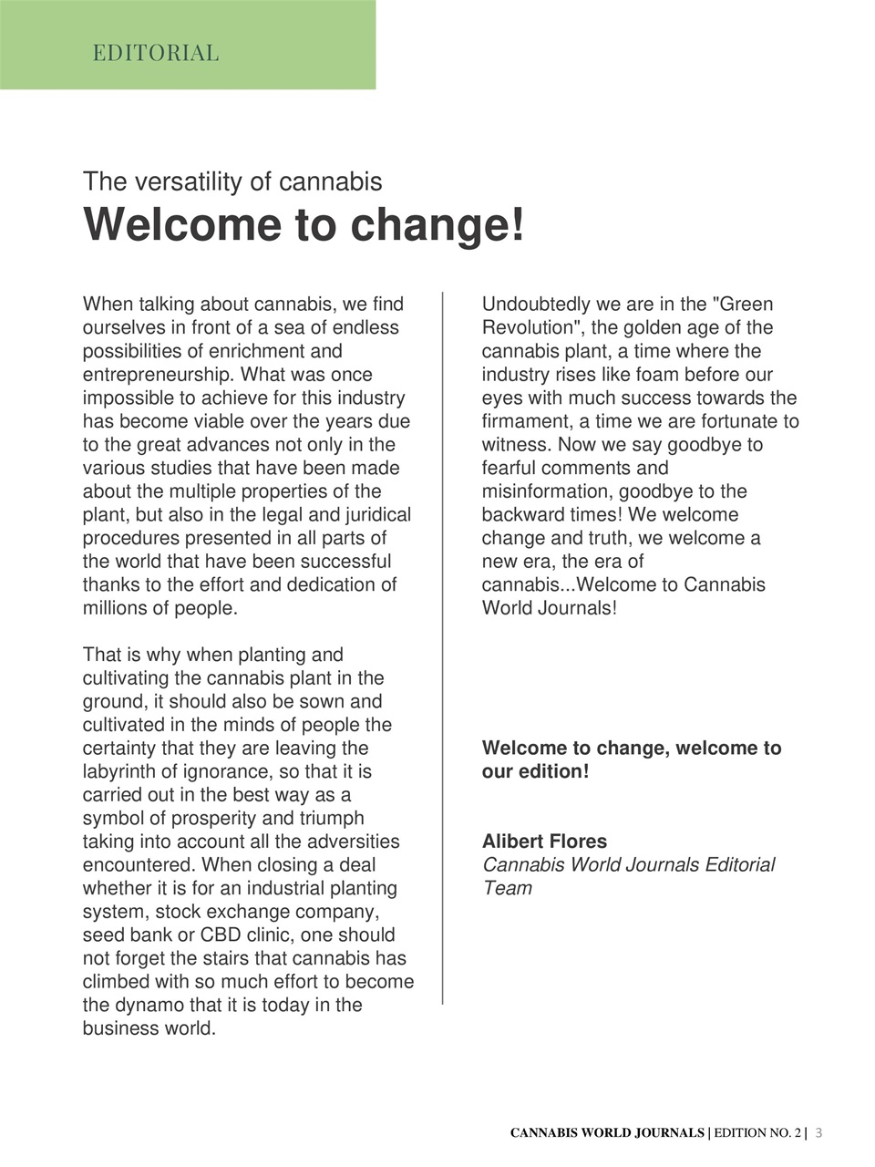 Cannabis World Journals Preview Pages