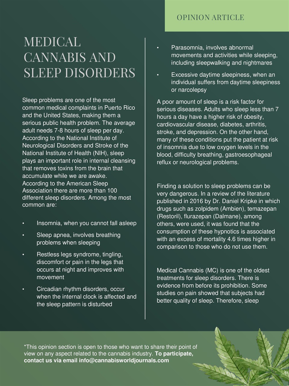 Cannabis World Journals Preview Pages