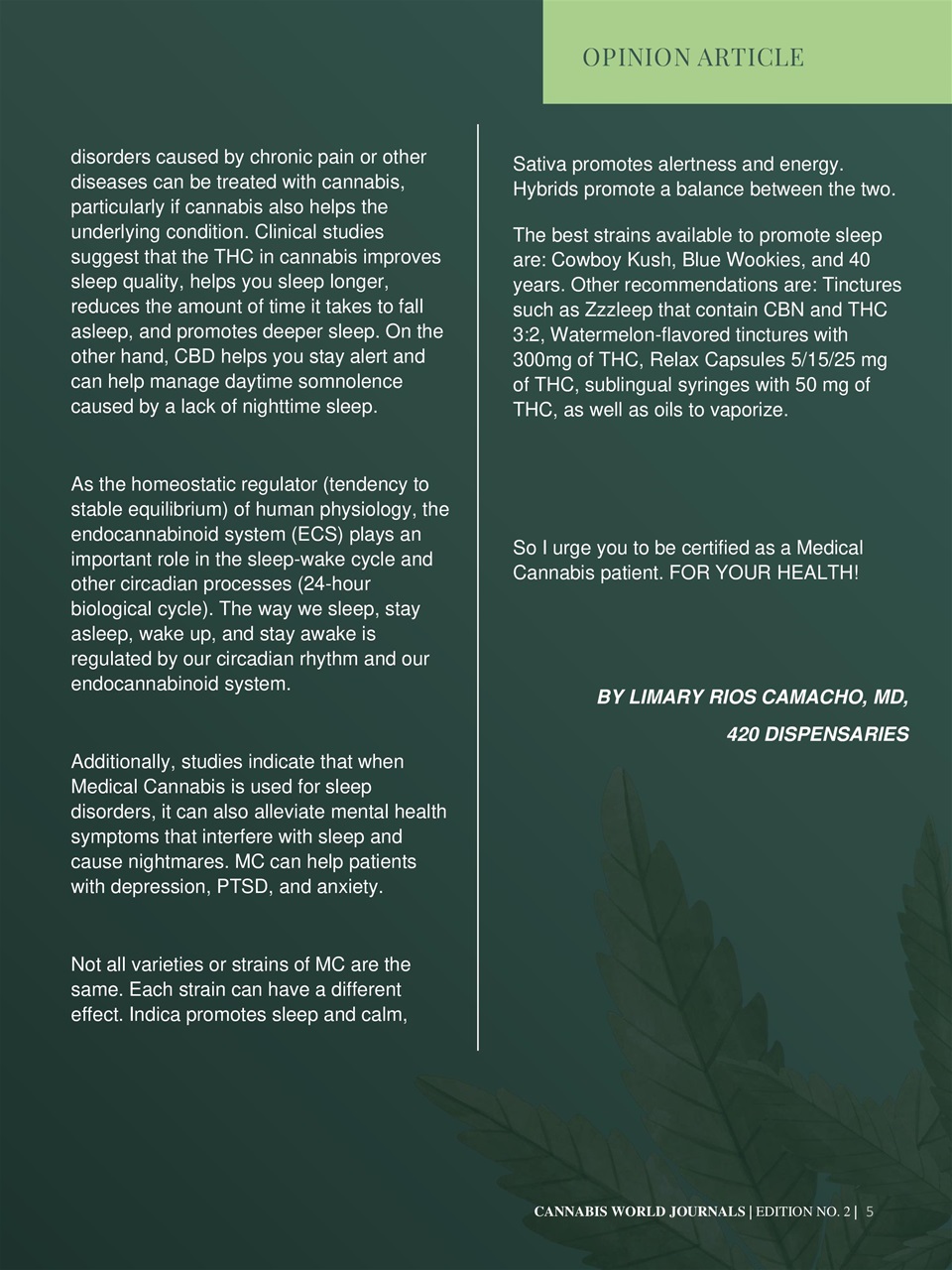 Cannabis World Journals Preview Pages