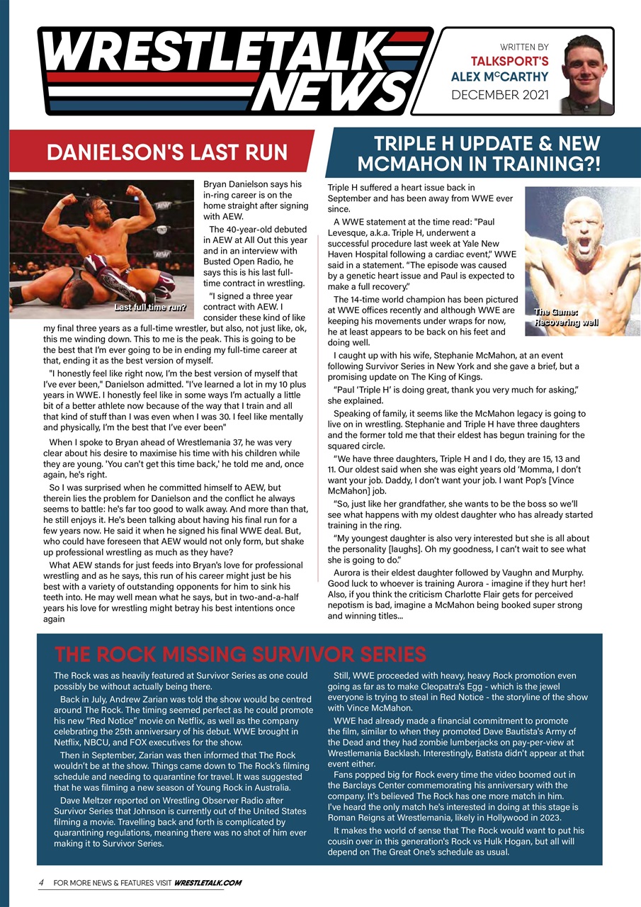 Wrestletalk Magazine Preview Pages
