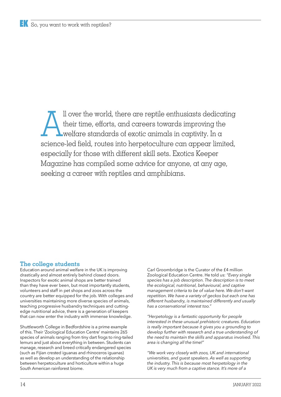 Exotics Keeper Preview Pages