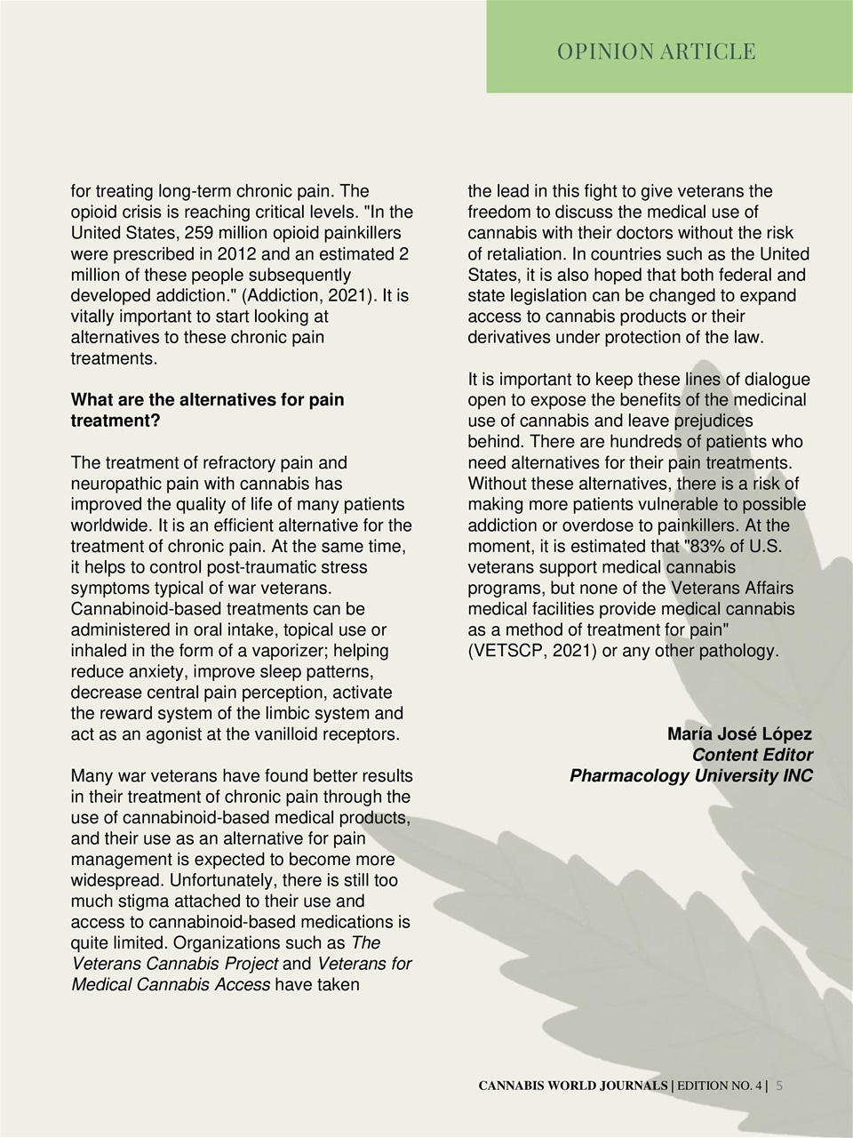 Cannabis World Journals Preview Pages