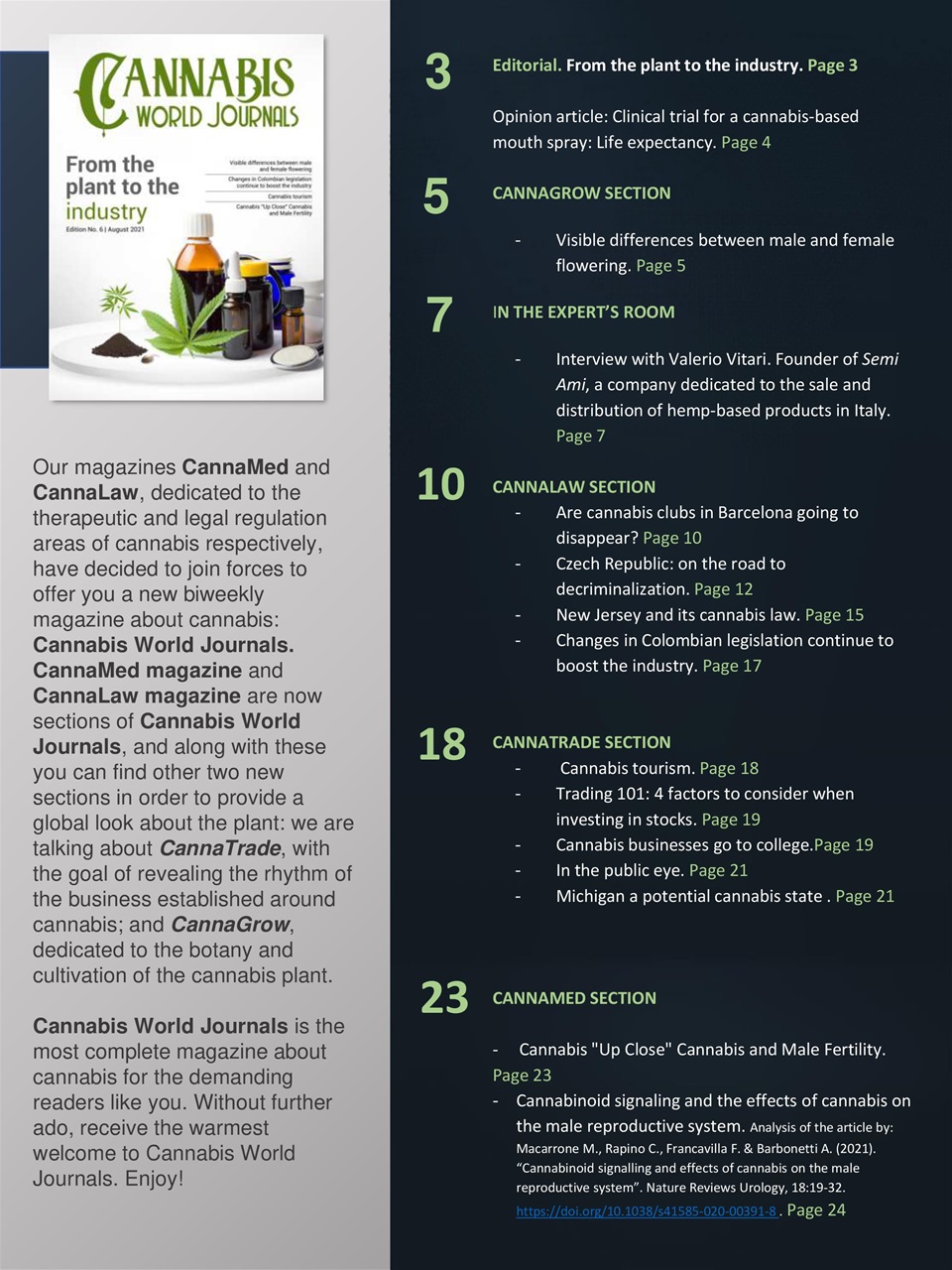 Cannabis World Journals Preview Pages