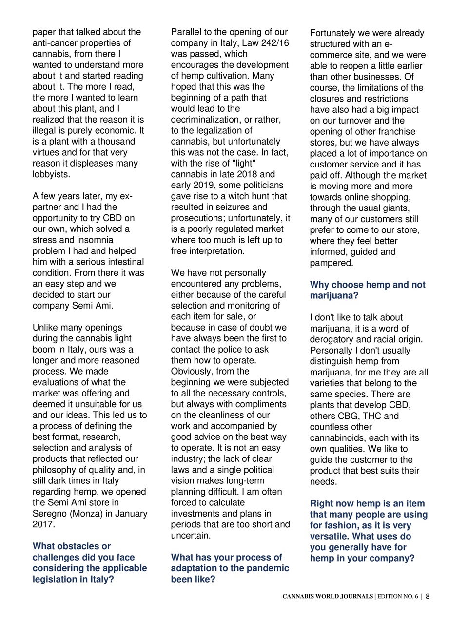 Cannabis World Journals Preview Pages