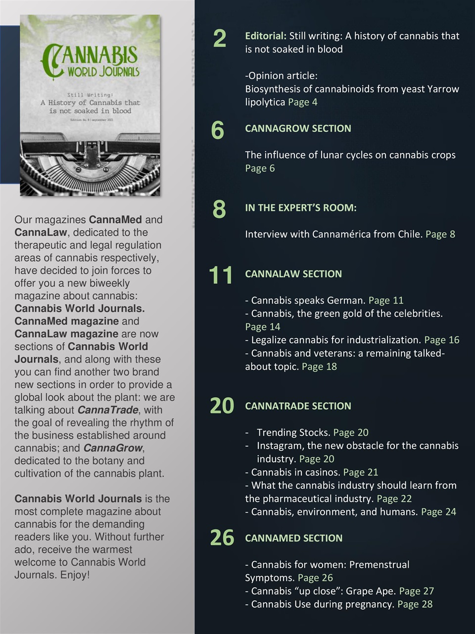 Cannabis World Journals Preview Pages
