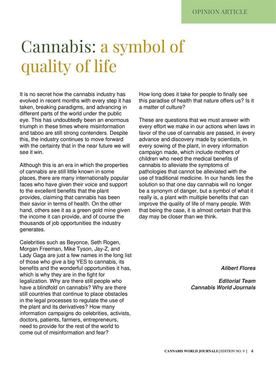 Cannabis World Journals Preview Pages