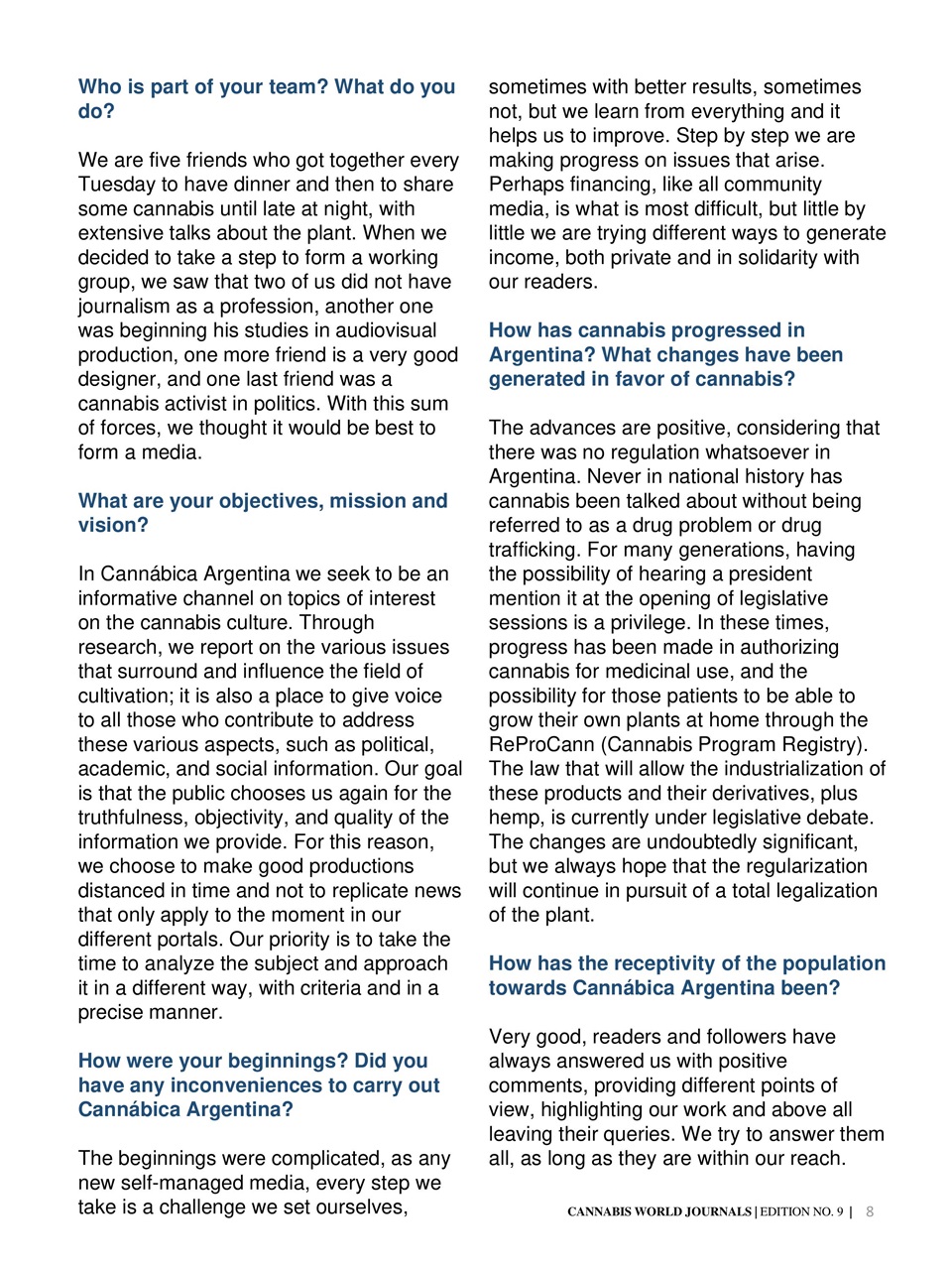 Cannabis World Journals Preview Pages