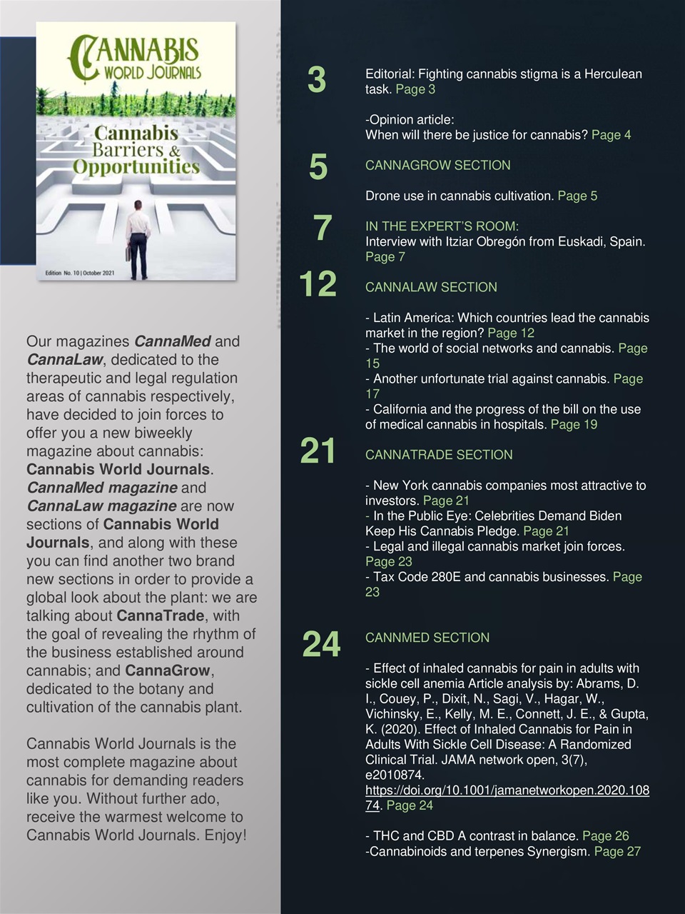 Cannabis World Journals Preview Pages