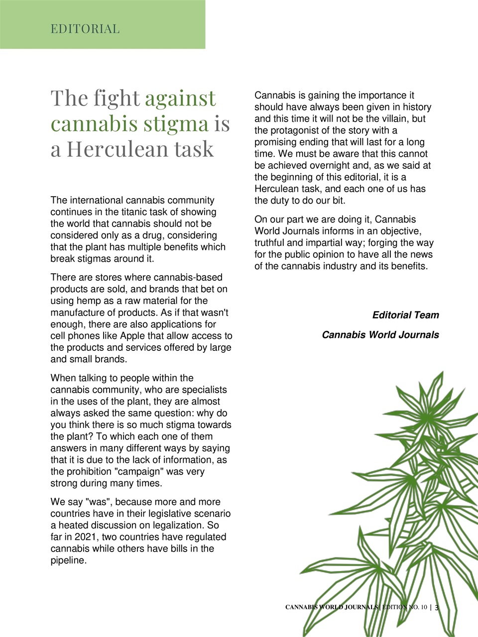 Cannabis World Journals Preview Pages