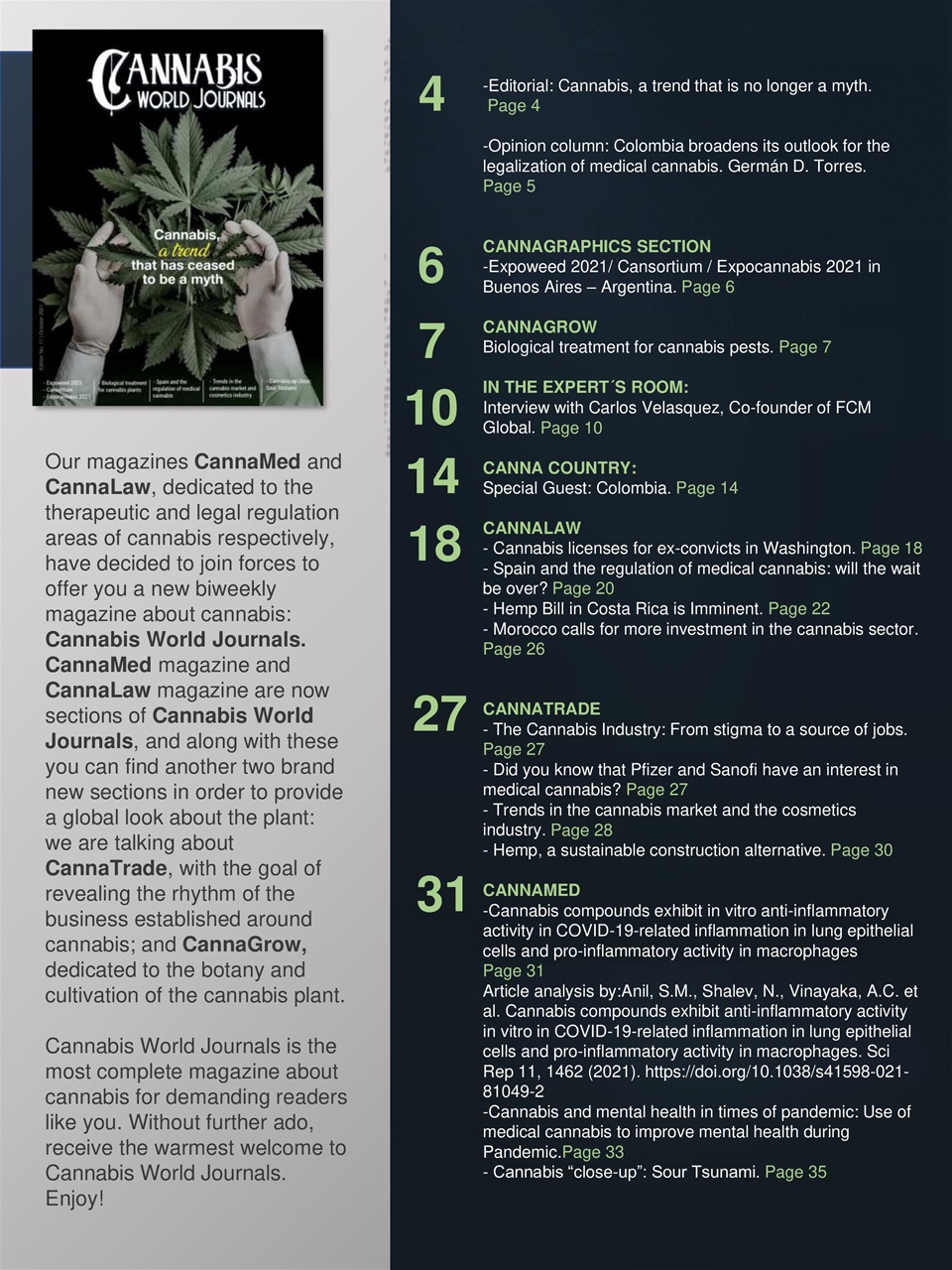 Cannabis World Journals Preview Pages