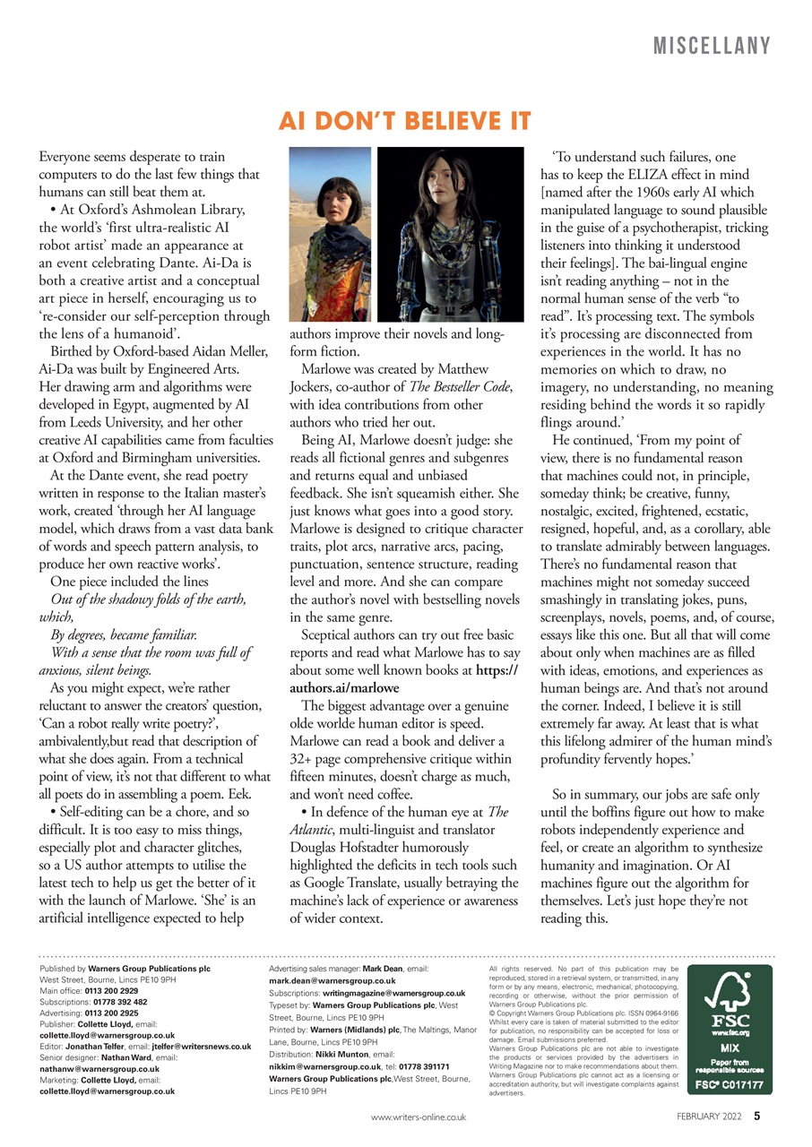 Writing Magazine Preview Pages