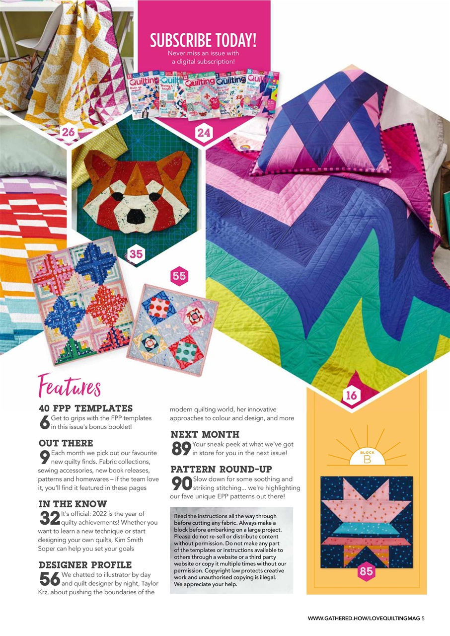 Love Patchwork & Quilting Preview Pages