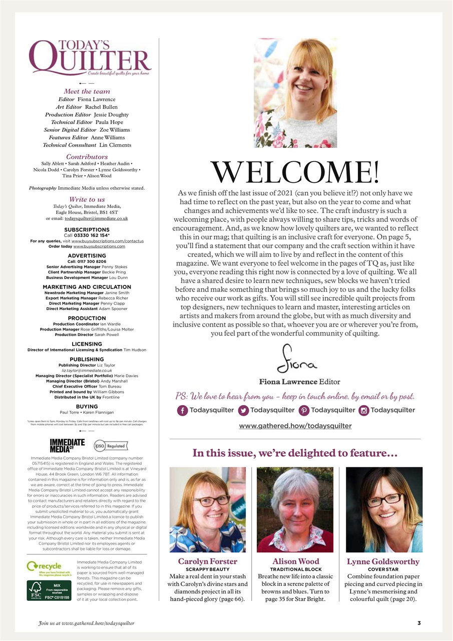 Today’s Quilter Preview Pages