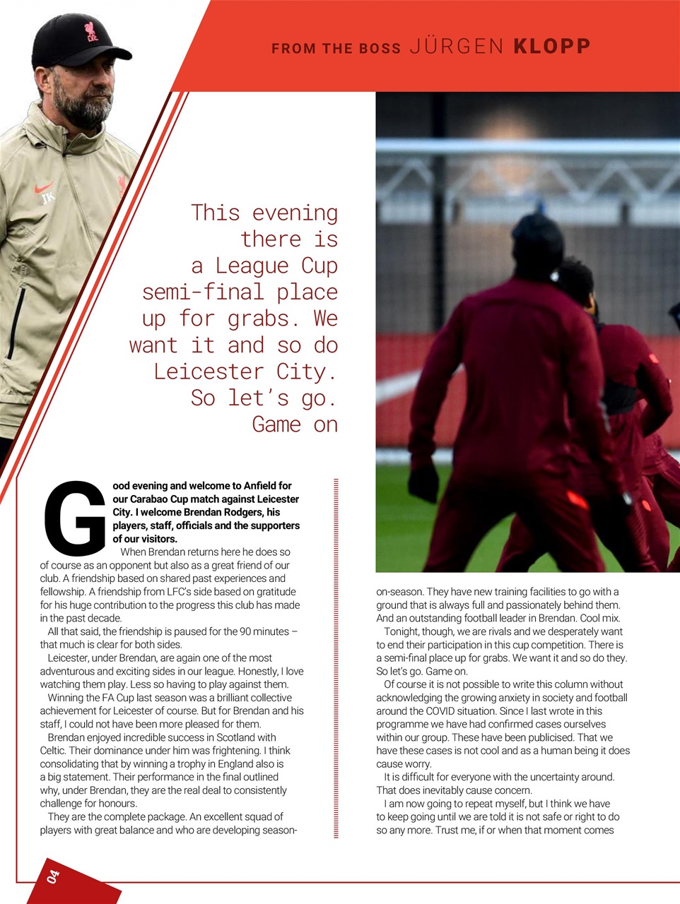 Liverpool FC Programmes Preview Pages