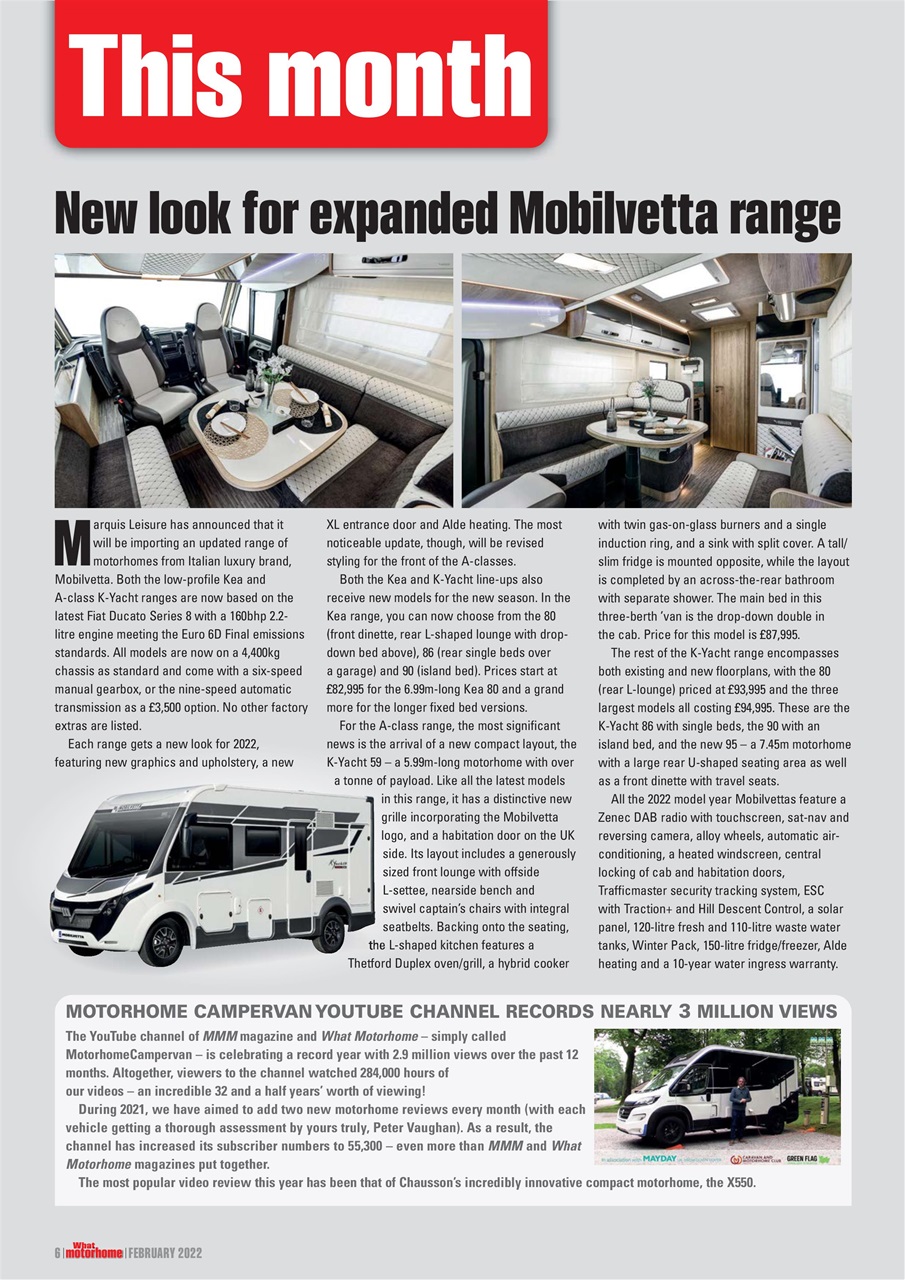 What Motorhome magazine Preview Pages