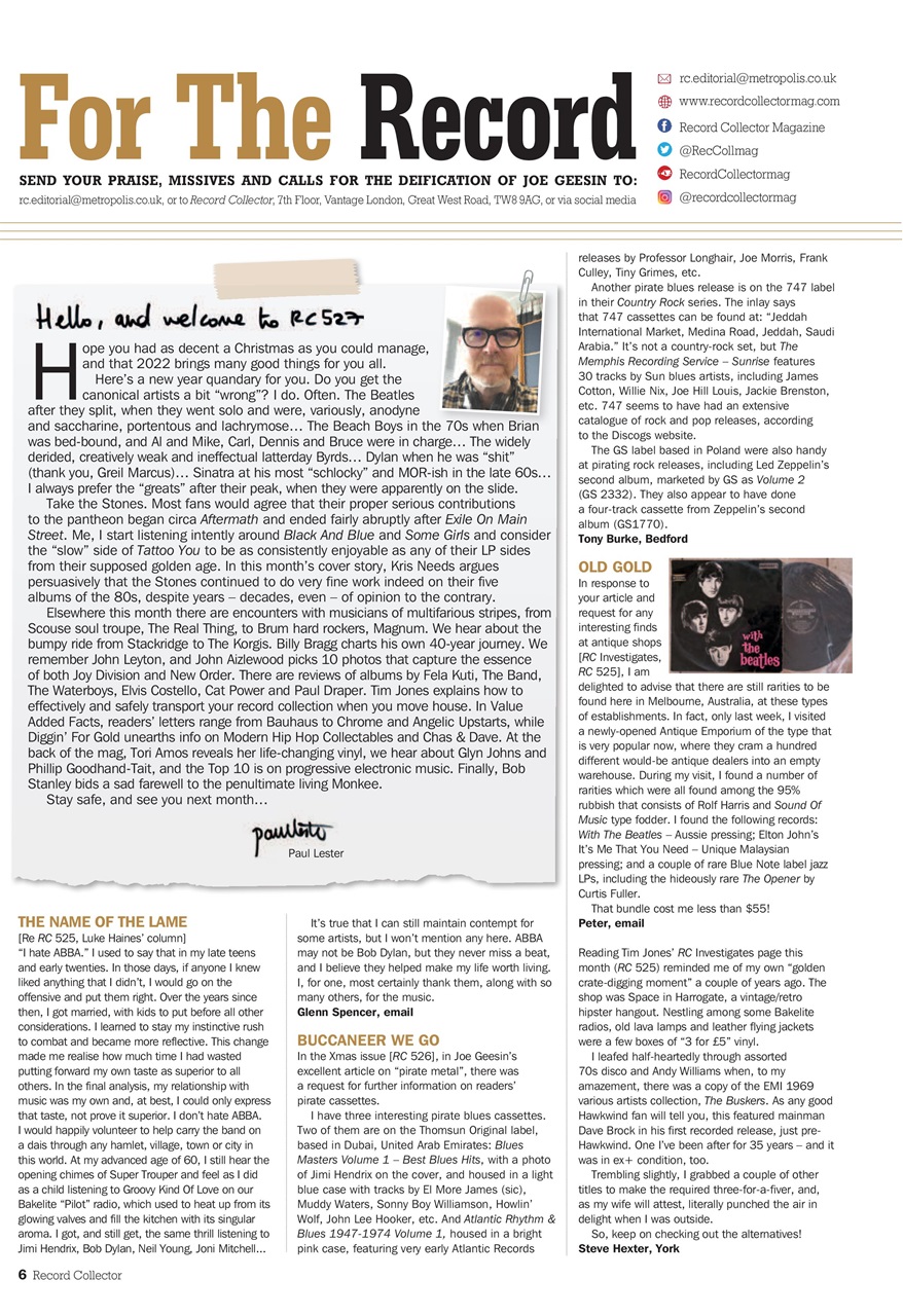 Record Collector Preview Pages