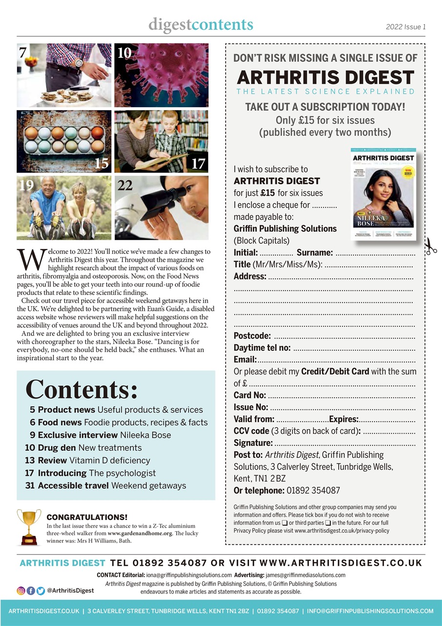 Arthritis Digest Preview Pages